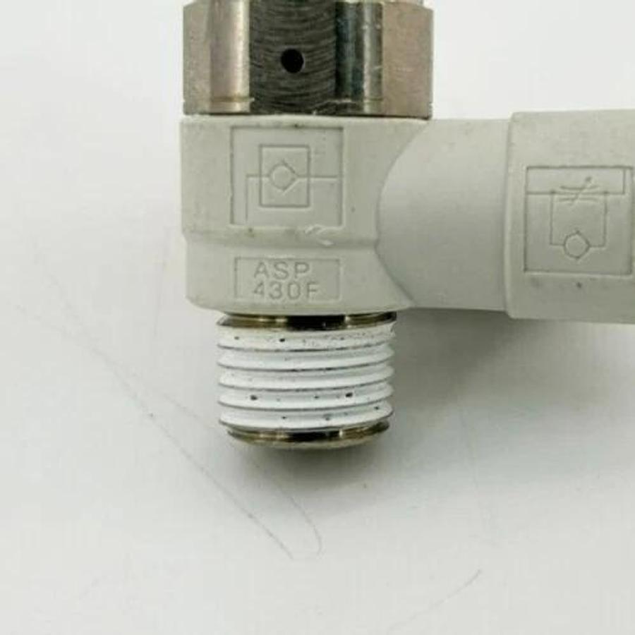 New SMC ASP430F Flow Control W/ Pilot Check Valve, 1/2" Port, 1/4" Tube OD