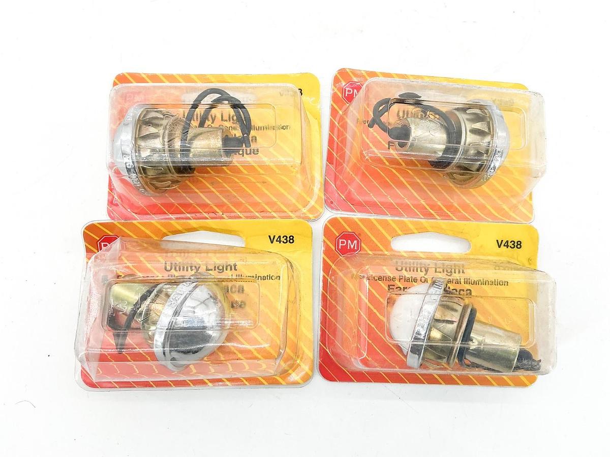 New Lot of 4 Peterson V438 Chrome License Plate Utility Lamp