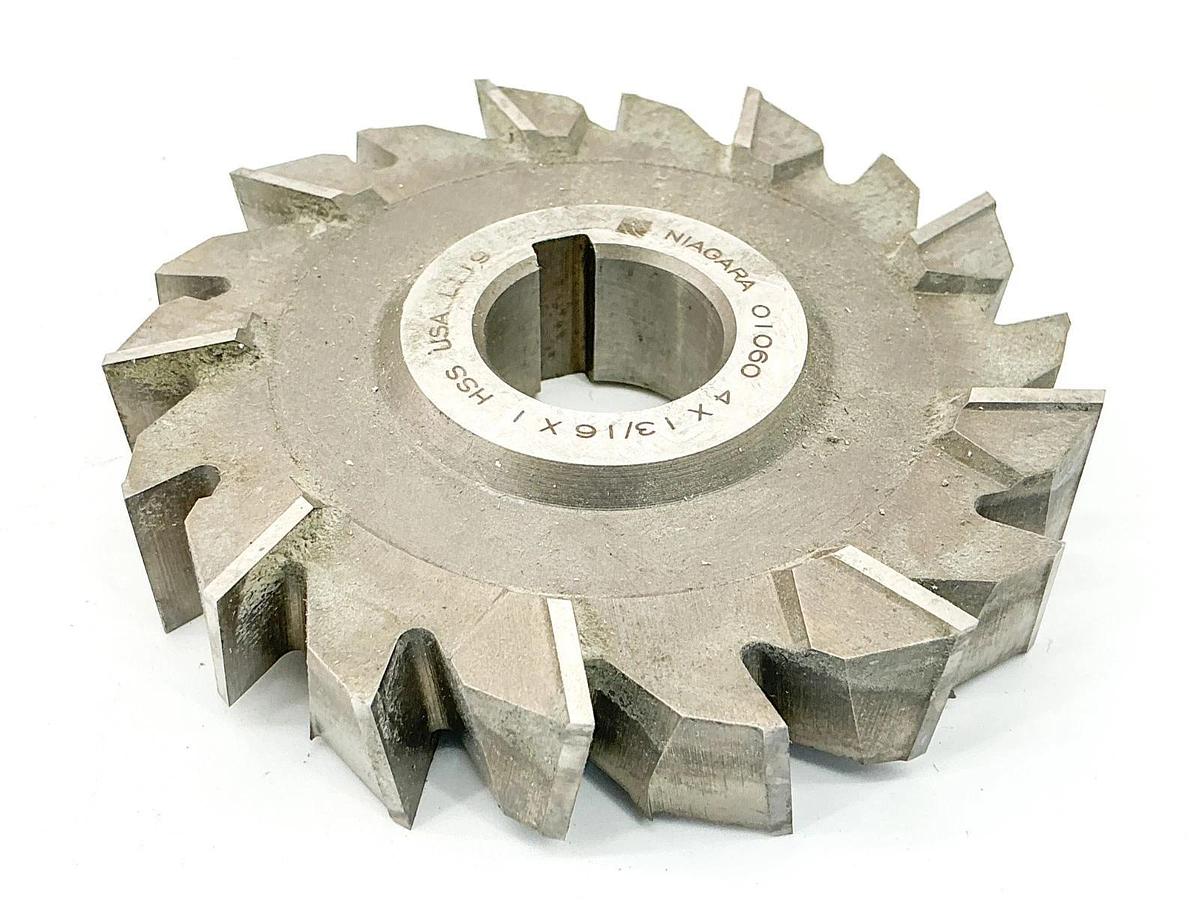 New Niagara Cutter LLC. S4131 HSS UNC Staggered Tooth Side Mill Cutter 4X13/16X1