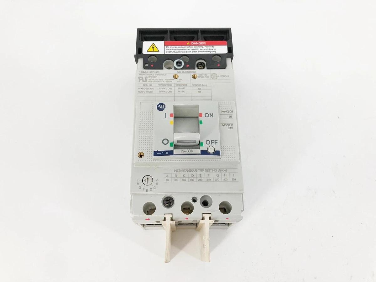 New Allen Bradley 140MG-G8P-C30 Circuit Breaker 30A 3P 480V-600Y/347V - No Box