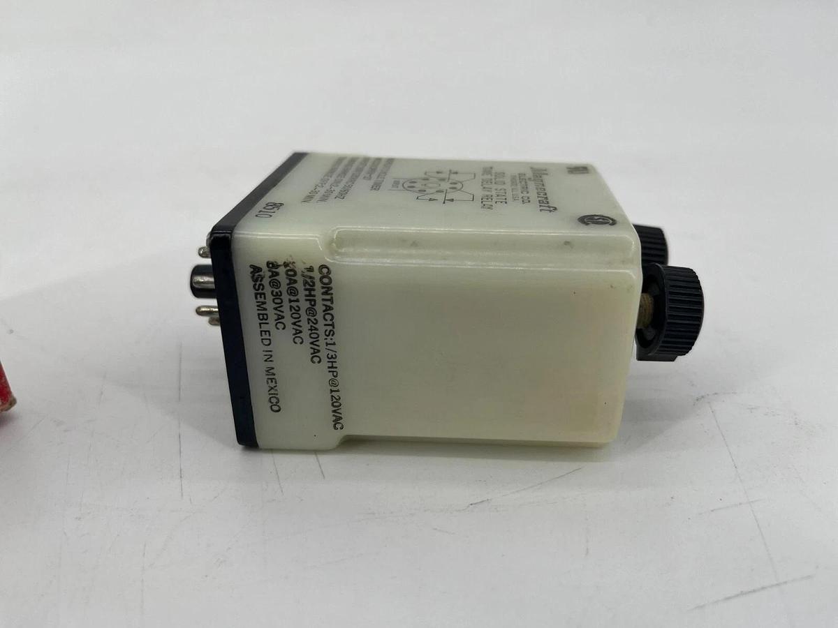 Used Magnecraft W222ACPFX-27 Time Delay Relay 2-30min Range 120VAC DPDT