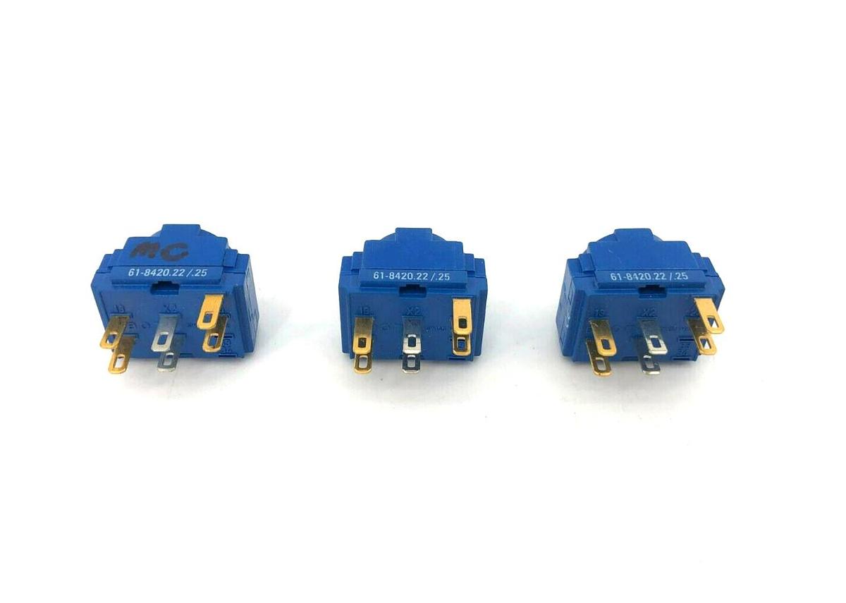 Lot of 3 New EAO 61-8420.22/.25 Switching Elements, 2NO, 6A, 250V