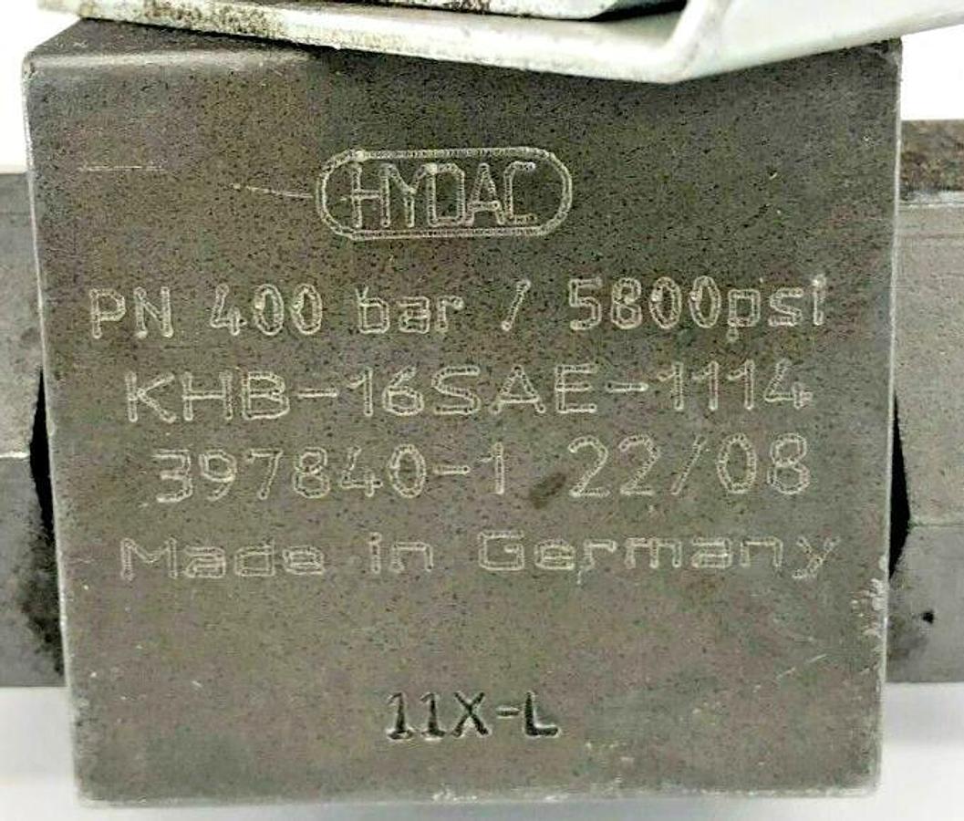 New Hydac KHB-16SAE-1114-11X-L Ball Valve 1/2" NPT 5800psi