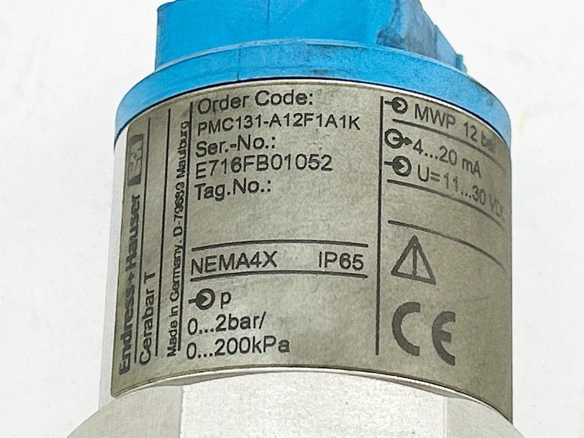 New Endress + Hauser PMC131-A12F1A1K Pressure Transducer 52001356 0-2bar