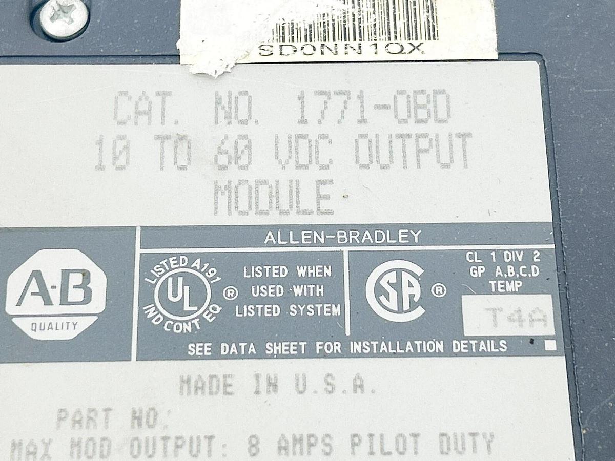 Used Allen Bradley 1771-OBD Digital Output Module PLC 5 16 Points 10-60VDC Output Vol