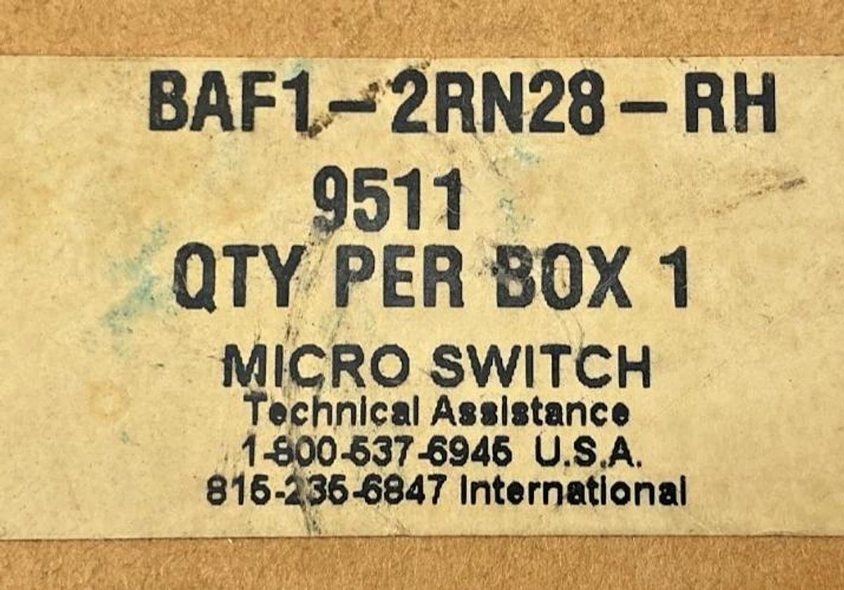 New Honeywell Micro Switch BAF1-2RN28-RH Limit Switch Roller Arm 20A 480VAC