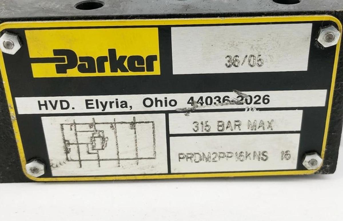 Used Parker PRDM2PP16KNS-16 Hydraulic Valve 315 bar