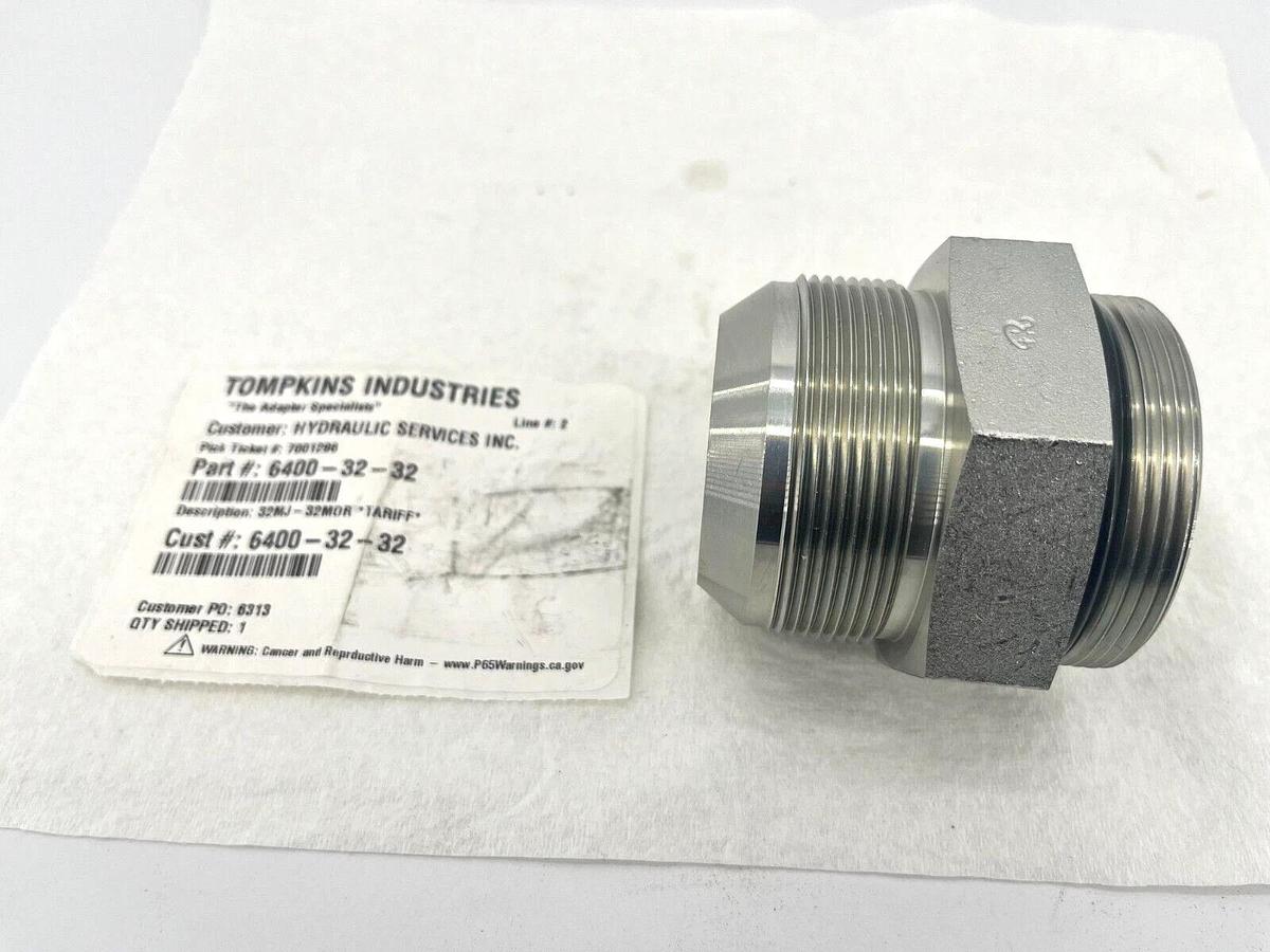 New Tompkins Industries 6400-32-32 Hydraulic Hose Fitting Adapter