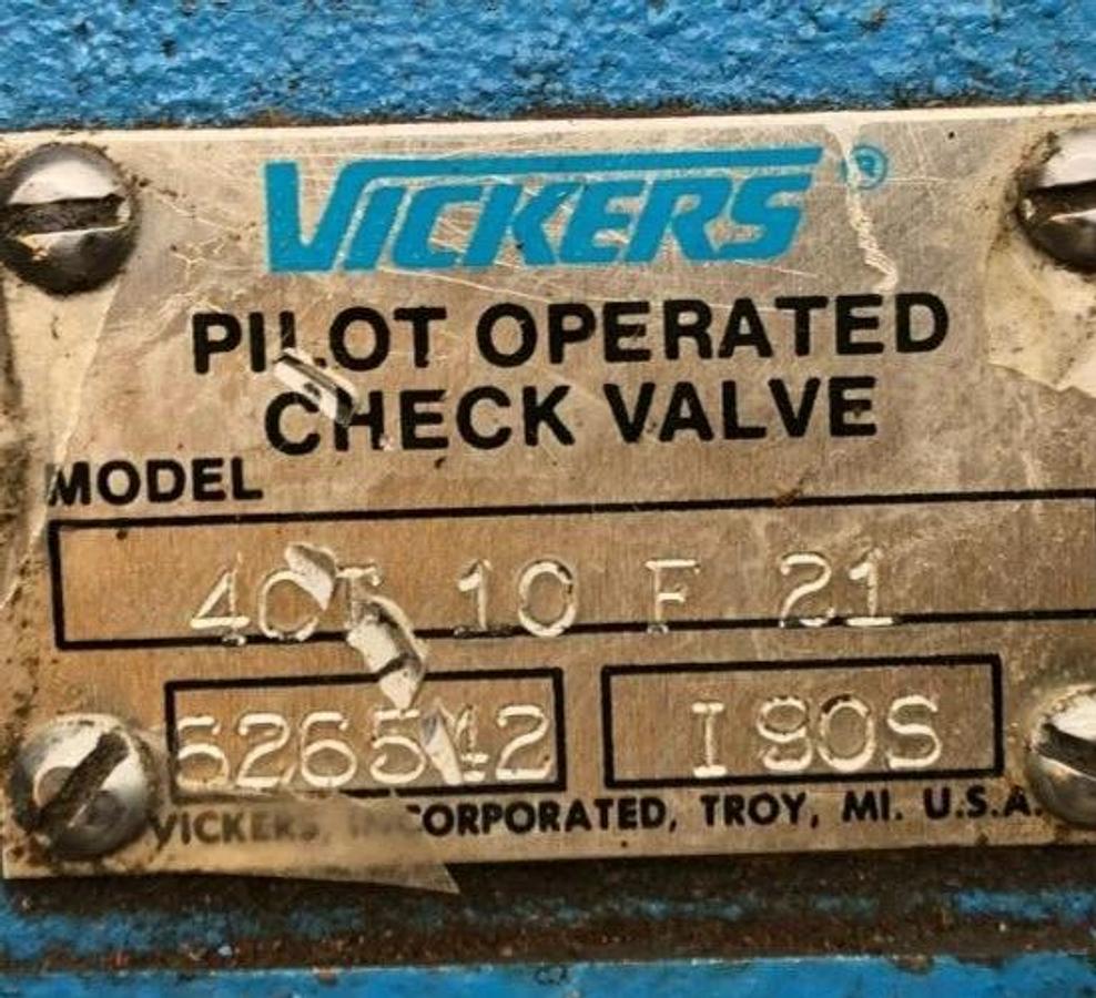 Used Vickers 4CT-10-F-21 Pilot Operated Check Valve 626542