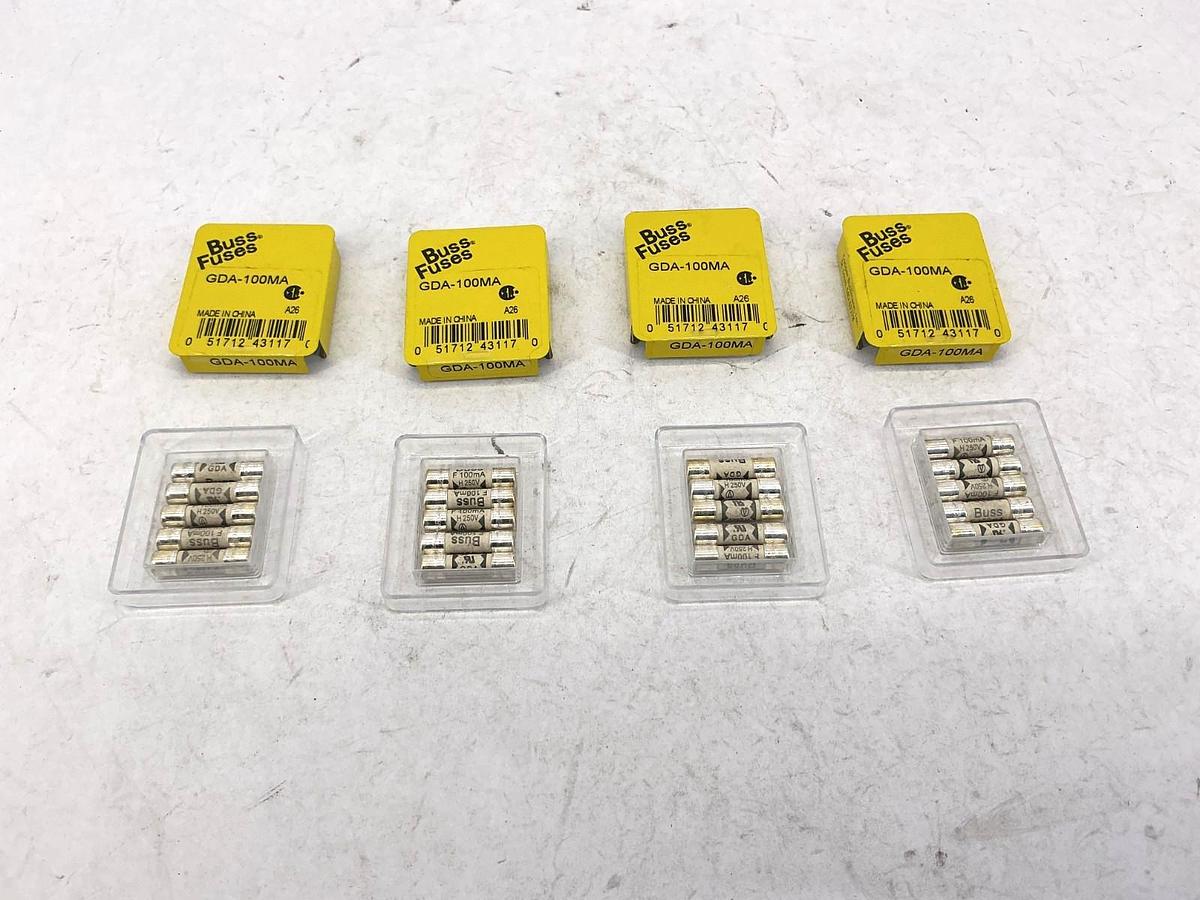 Lot of 10 New Bussmann GDA-100MA Mini Fuses 100mA 250V