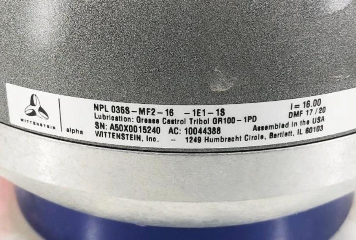 New Wittenstein NPL 035S-MF2-16-1E1-1S Planetary Gearbox 16:1 - No Box