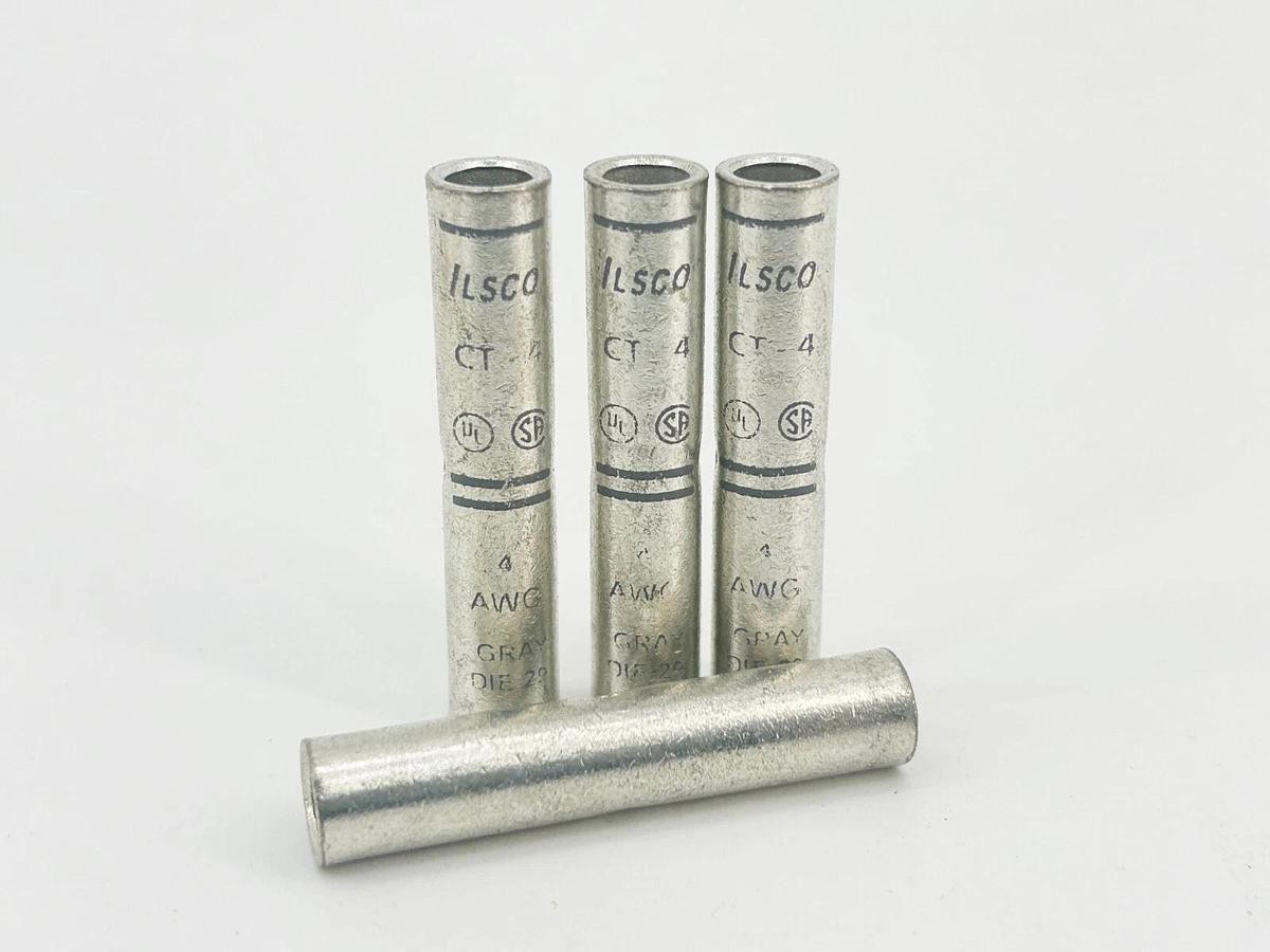 New Lot of 4 Ilsco CT-4 Copper Compression 4TUL 4AWG