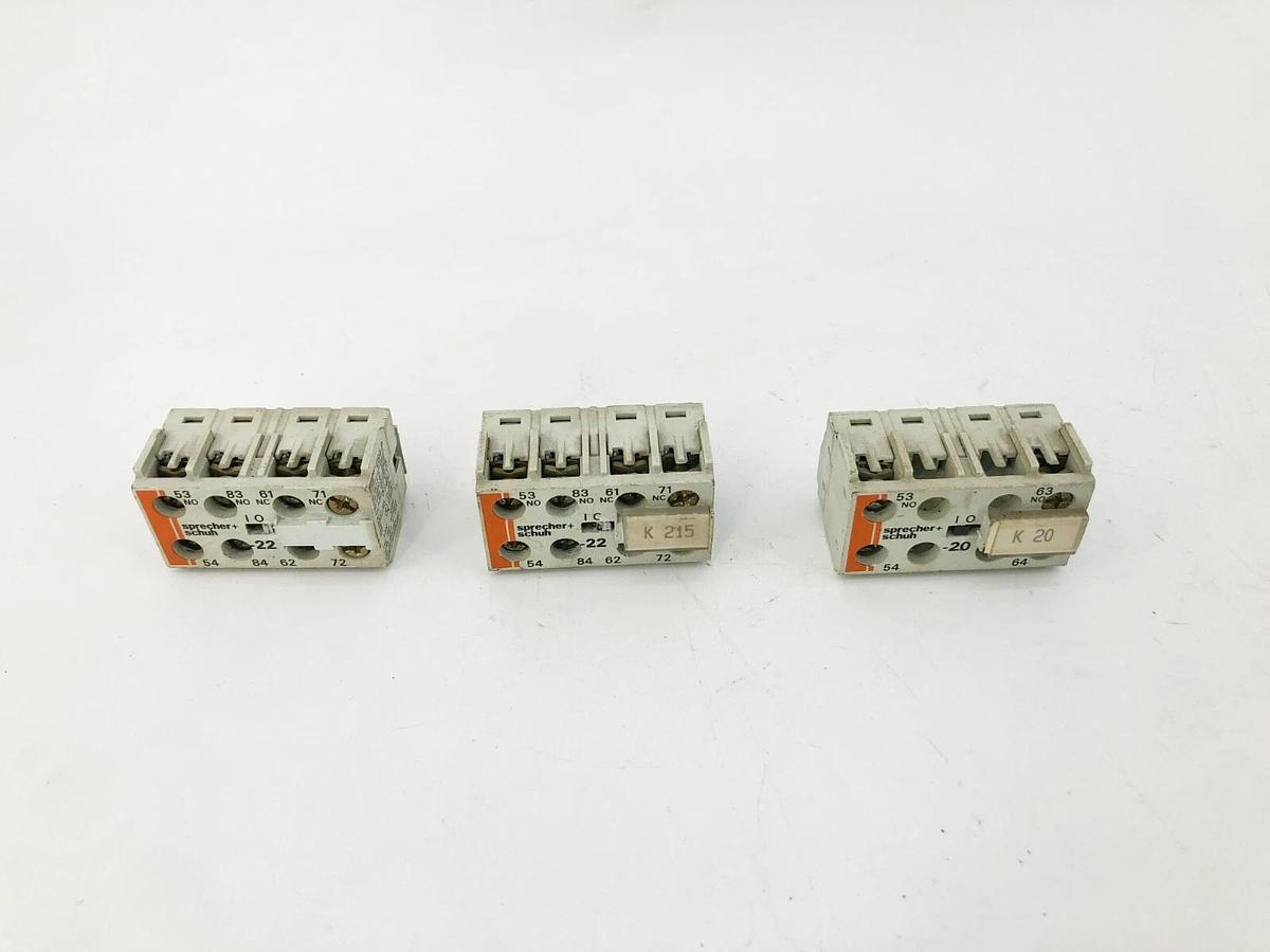 Used Lot of 3 Sprecher + Schuh CS4-P Auxiliary Contacts