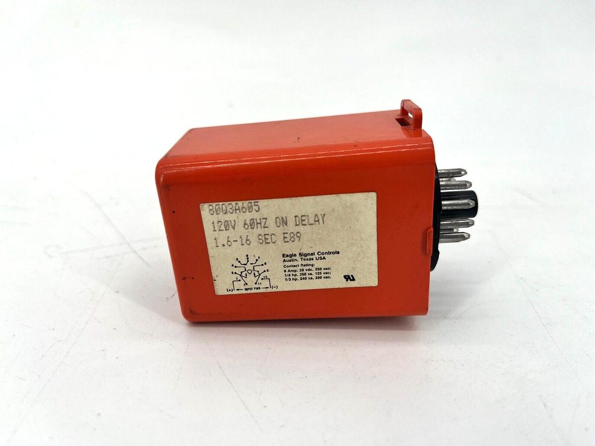 Used Eagle Signal 80Q3A605 Time Delay Relay 1.6-16s Range 120V
