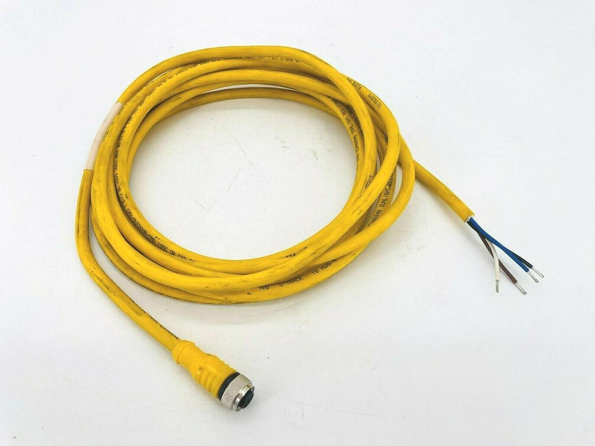 Used New Turck RKC 4.4T-4 Cordset M12 Female to Pigtail 4M U5300 No Bag