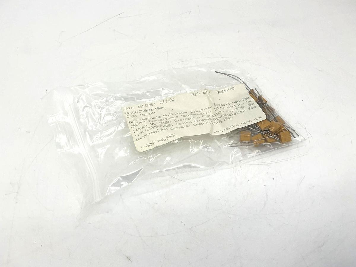Bag of 20 CK06BX104K Ceramic Multilayer Capacitor 100VDC