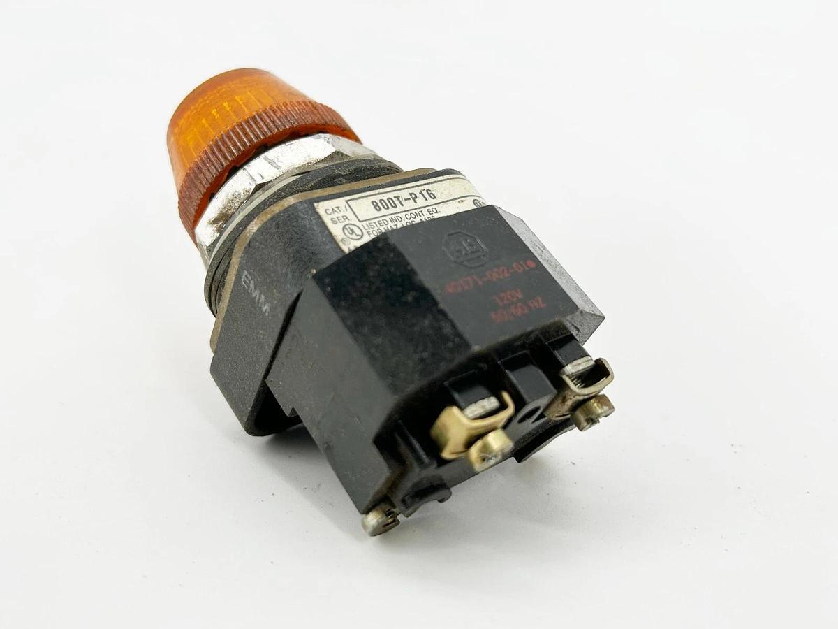 Used Allen Bradley 800T-P16A Pilot Light 30mm Amber Transformer Incandescent 120V