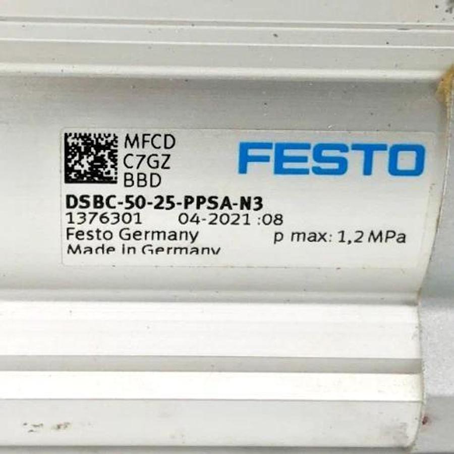 Used Festo DSBC-50-25-PPSA-N3 Cylinder 50mm Bore 25mm Stroke 1376301 1.2mPa