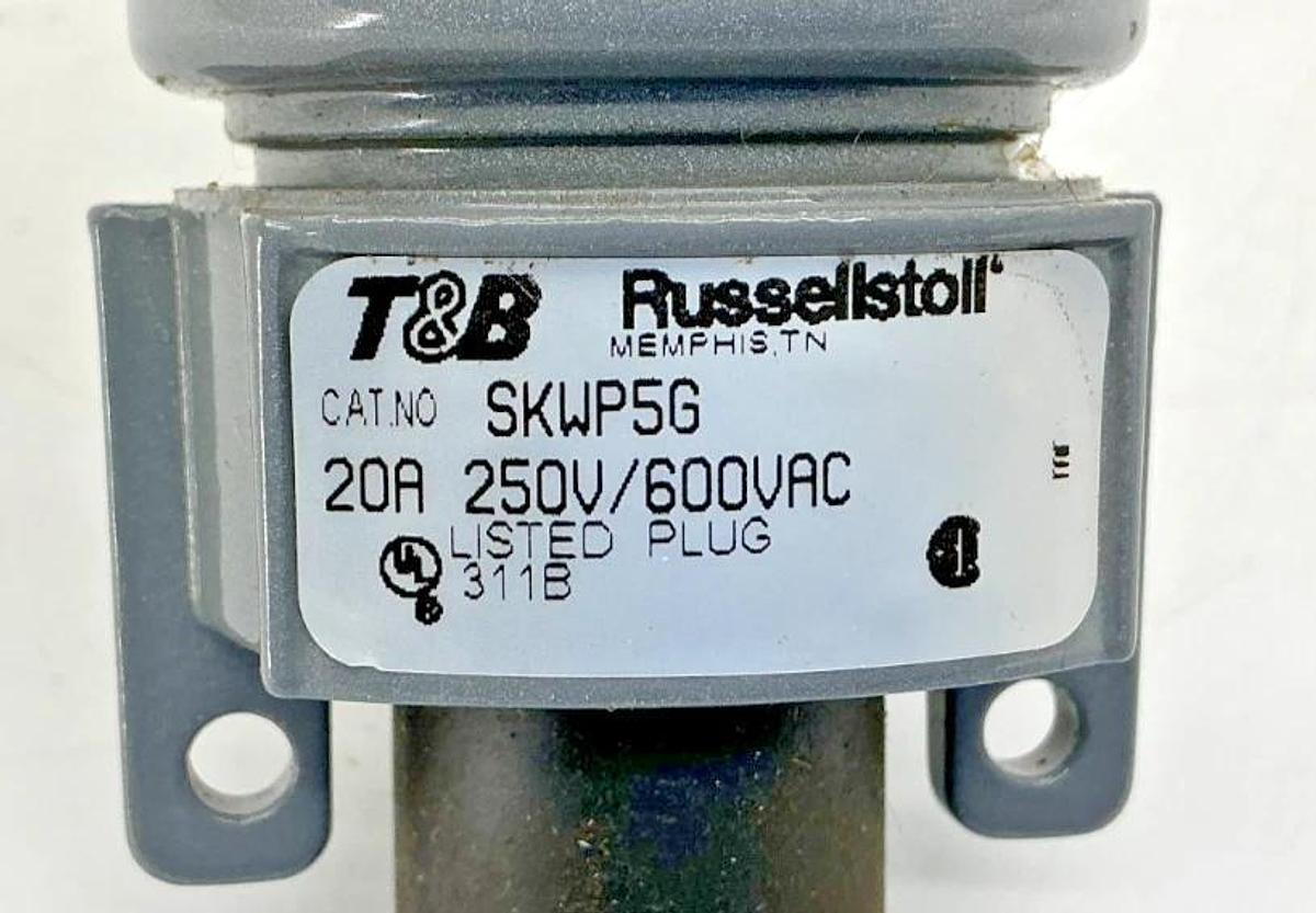 New Thomas & Betts SKWP5G Multi-Pole Watertight Plug 4-Pole 5-Pin 20A 250/600VAC