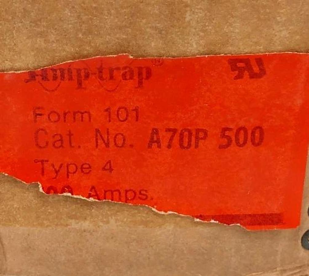 New Gould Shawmut A70P500-4 Amp-Trap Fuse 500A 700V Type 4 Form 101
