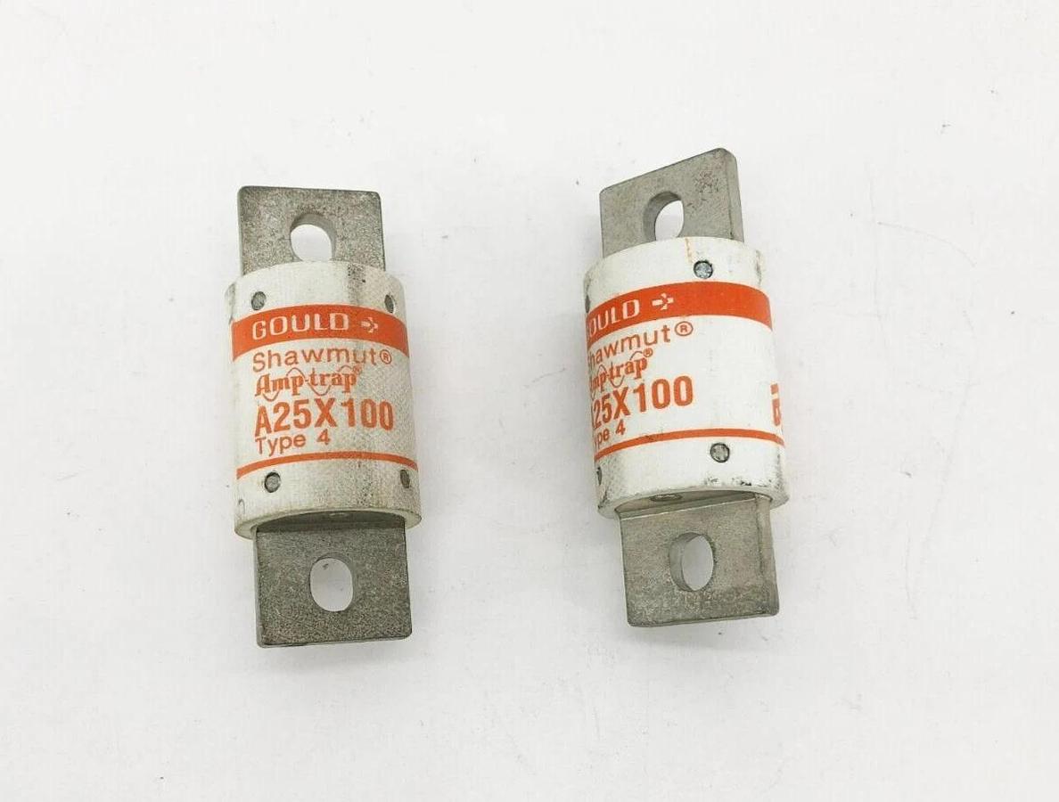 Lot of 2 New Gould Shawmut A25X100 Amp Trap Fuses 100A 250VAC