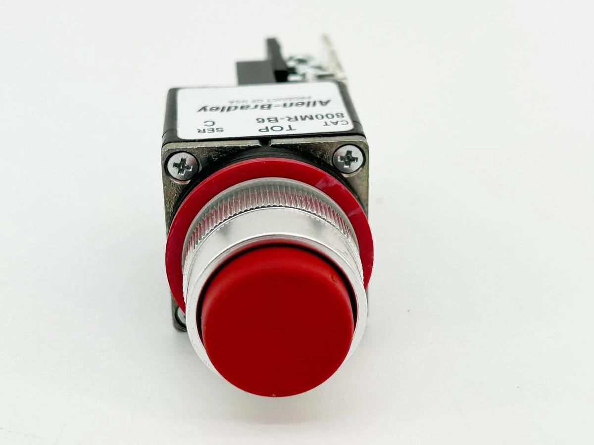 New Allen Bradley 800MR-B6A4K Pushbutton Momentary Contact Red Ser.C - No Box