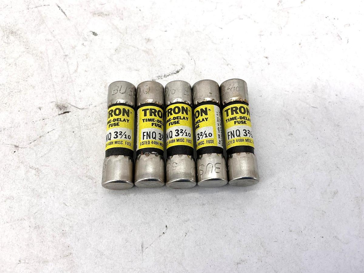 Lot of 5 New Bussmann FNQ-3-2/10 TRON Time-Delay Fuse 3-2/10A 500V