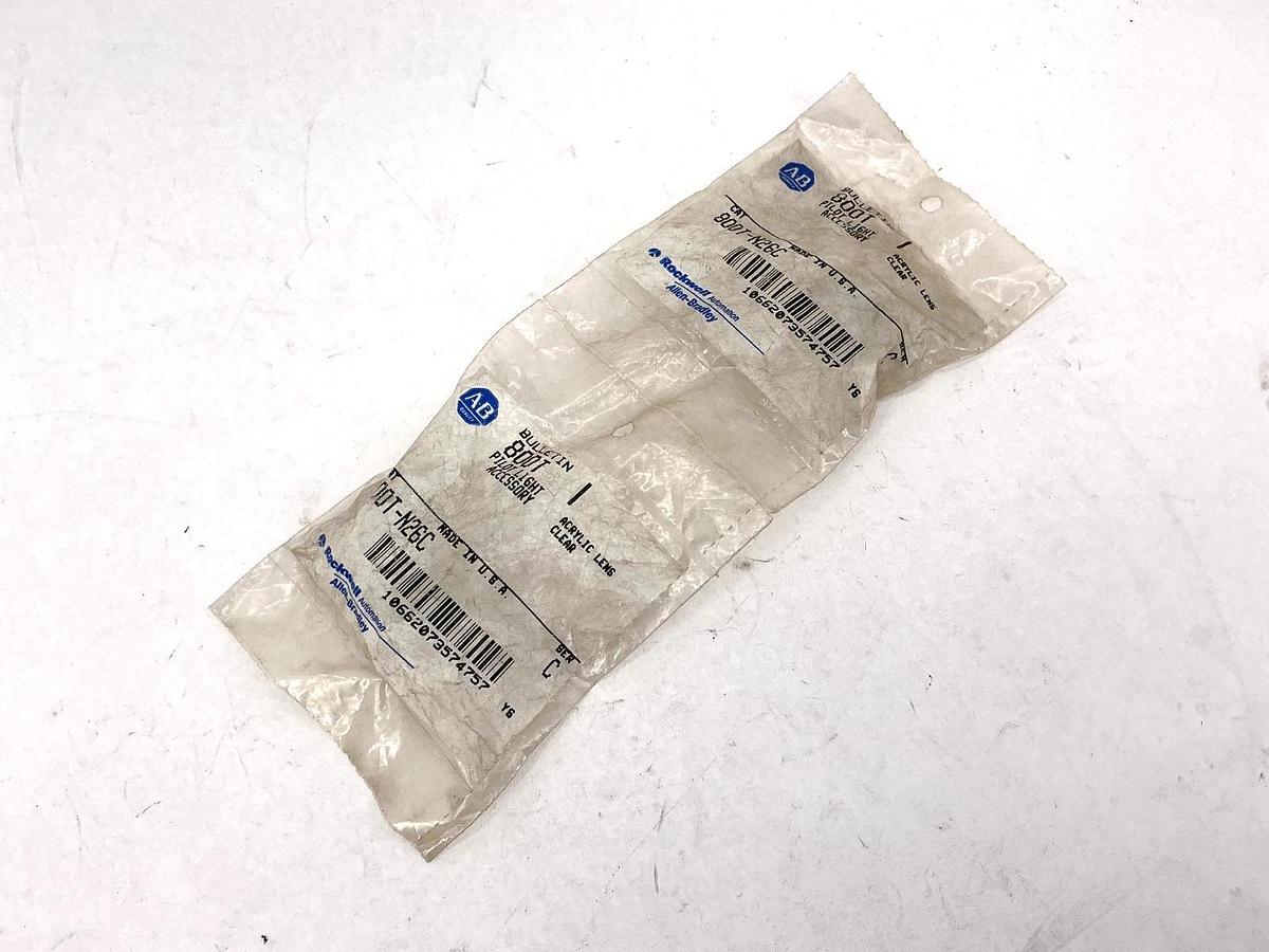 Lot of 2 New Allen Bradley 800T-N26C Ser C Pilot Light Acrylic Lens Clear