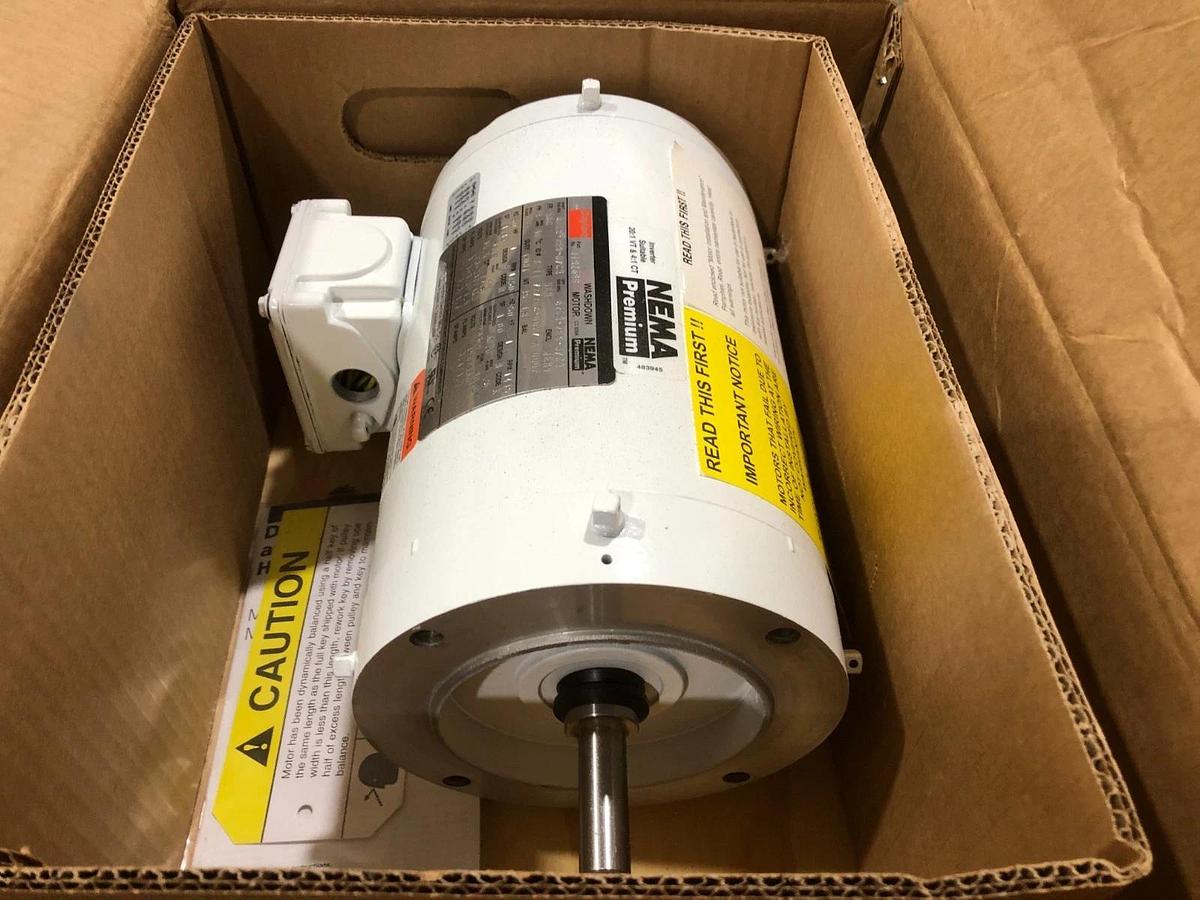 New Dayton 1TRZ6BG Washdown Motor 1 HP 208-230/460V 1750rpm 3.1-3.0/1.5A 3PH