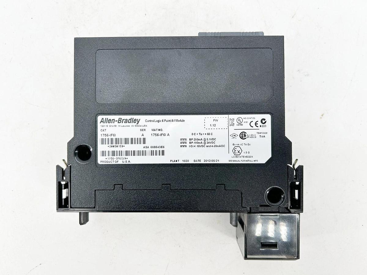 Used Allen Bradley 1756-IF6I ControlLogix 6 Point A/I Module 6 Point Analog 20 Pin 24