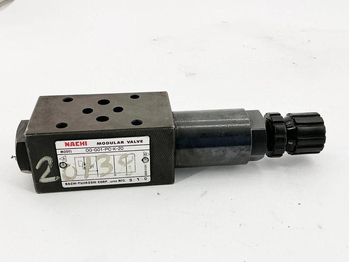 Used Nachi OG-G01-PC-K-20 Pressure Reducing Modular Valve 3625PSI D03