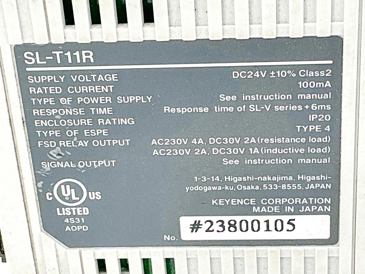 Keyence SL-T11R Safety Control Relay 24V 100mA