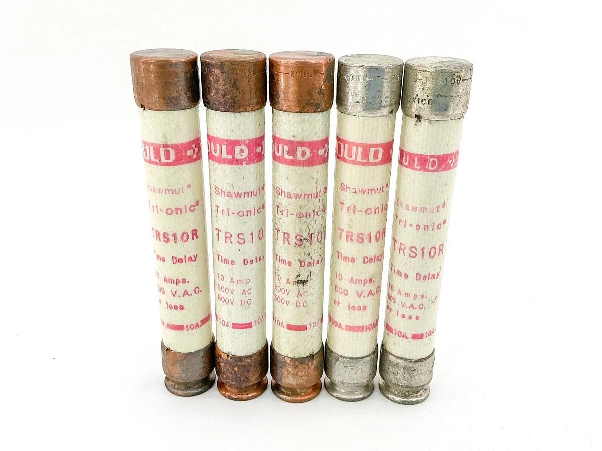 New Lot of 5 Gould TRS10R Current Limiting Time Delay Fuse 10A 600V Class RK5 -N