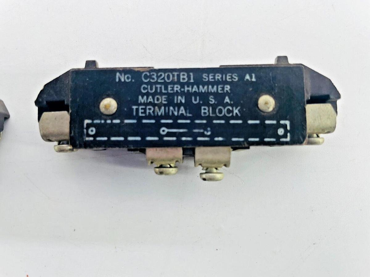 Used Lot of 2 Cutler Hammer C320TB1 Terminal Block 2 Circuit