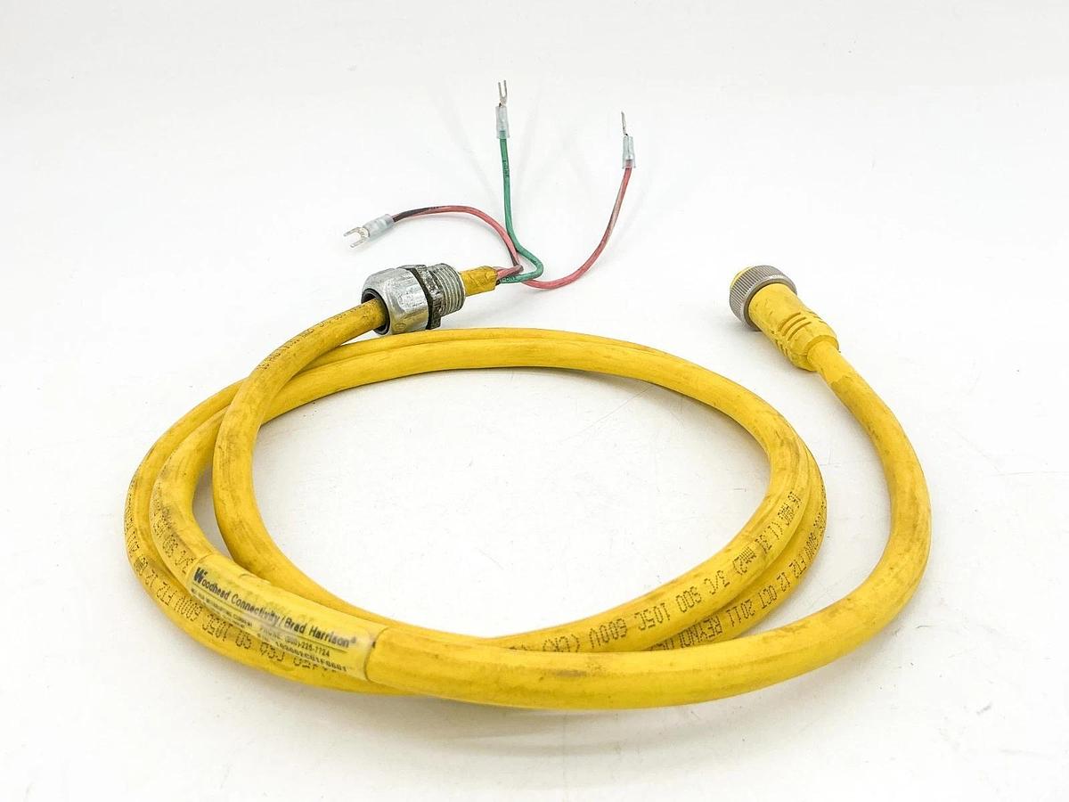 Used Woodhead 103002C01F0601 Cordset 600V 13A 3 Wire 6'
