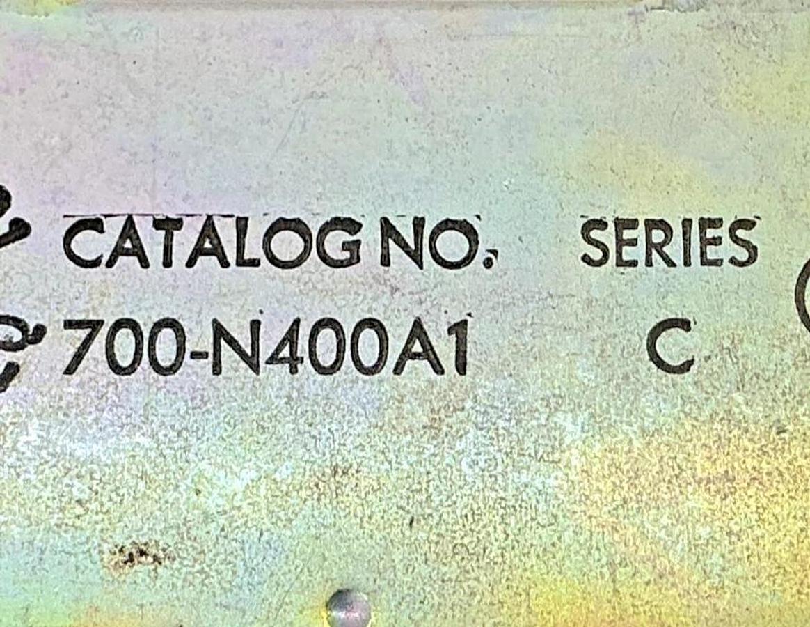Used Allen Bradley 700-N400A1 Series C Relay 60A w/ 84AB86 110/120V 50/60HZ