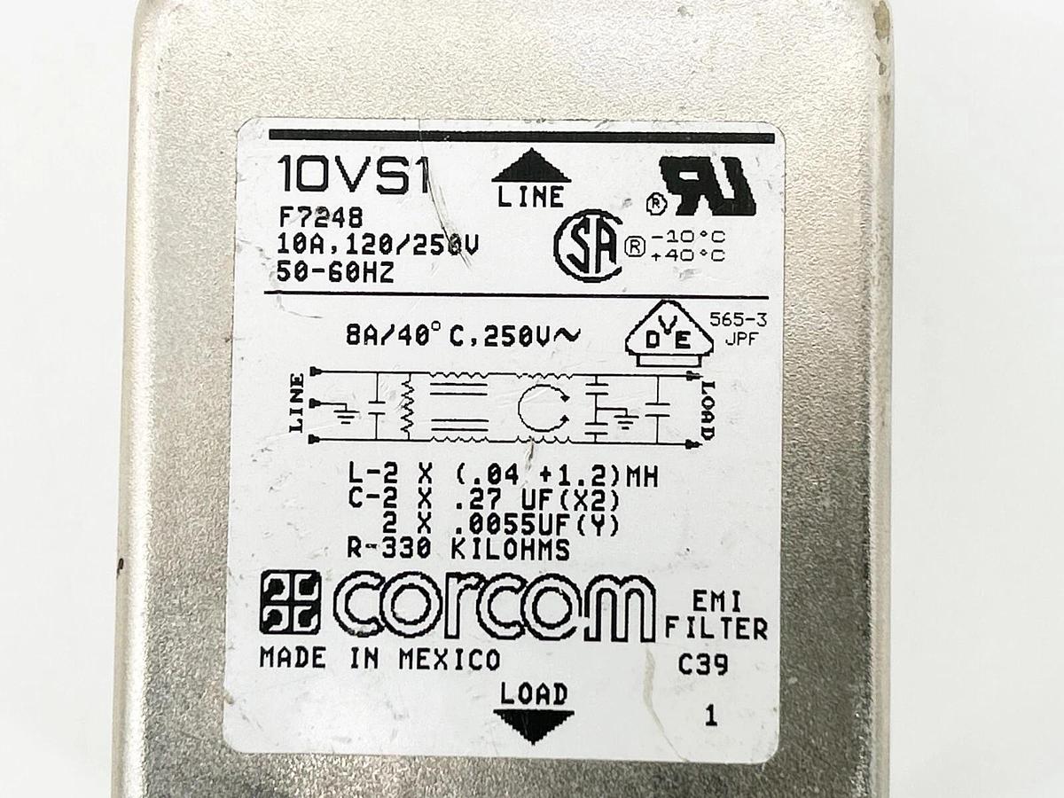 New Corcom F7248 Power Line Filter 250V 50/60Hz 10VS1