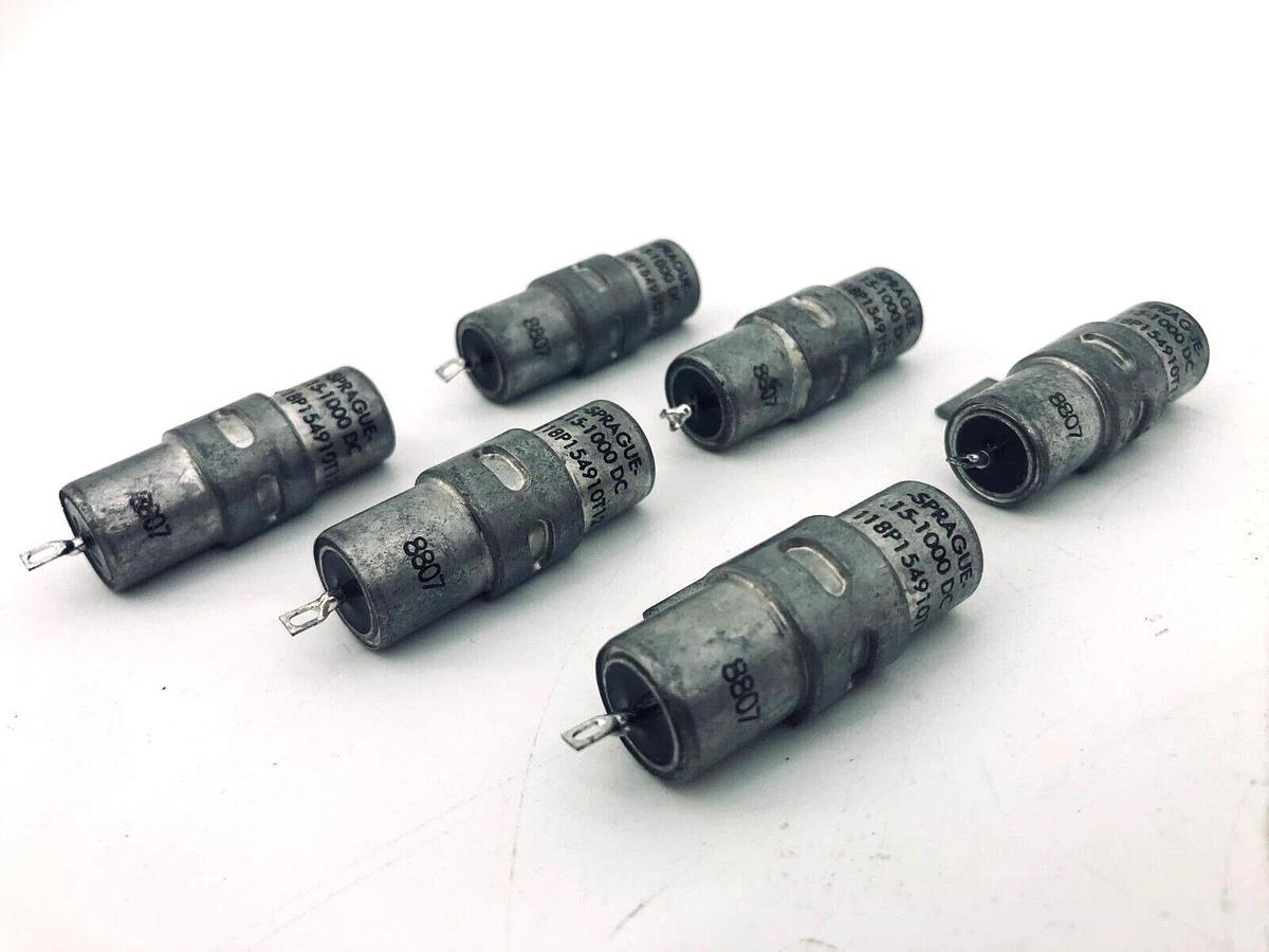 Lot of 6 New Sprague 8807 Capacitor .15-1000 VDC 118P154910T12