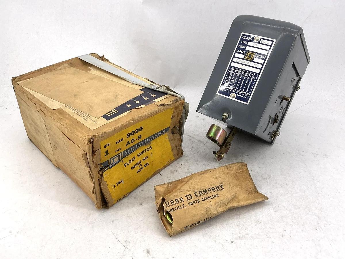 Square D 9036AG-5 Float Switch 2P Contacts Open on Liquid Rise