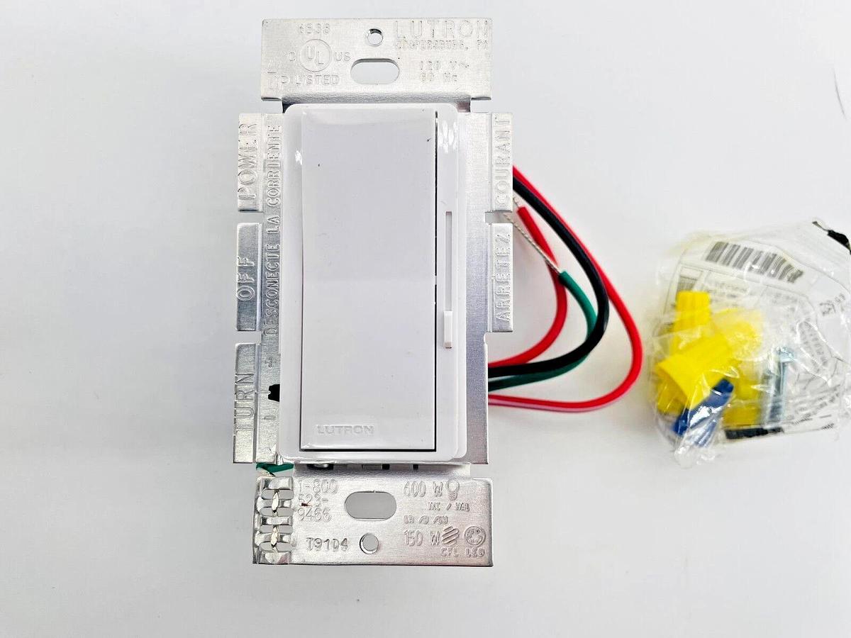 New Lutron DVCL-153P-WH Dimmer Wall Switch 150W 1P 3 Way White