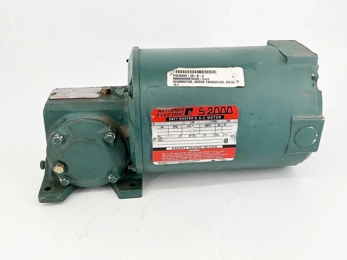 New Dodge FB56WG12A Gear Motor Output 175RPM 1/3HP 10.0 Ratio 575V - No Box