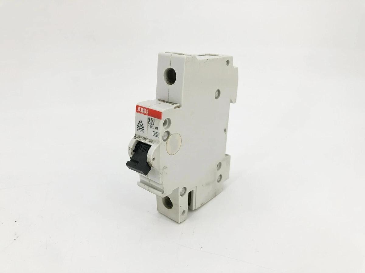Used Lot of 2 ABB S271 K6A Single Pole Breakers 240/415V