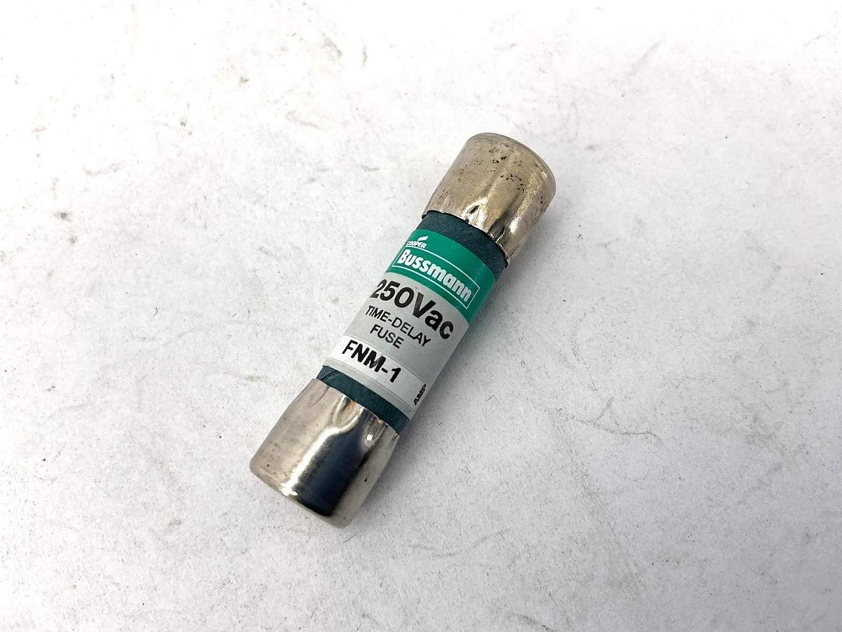 New Bussmann FNM-1 250Vac Time-Delay Fuse 1A 250V Box of 10