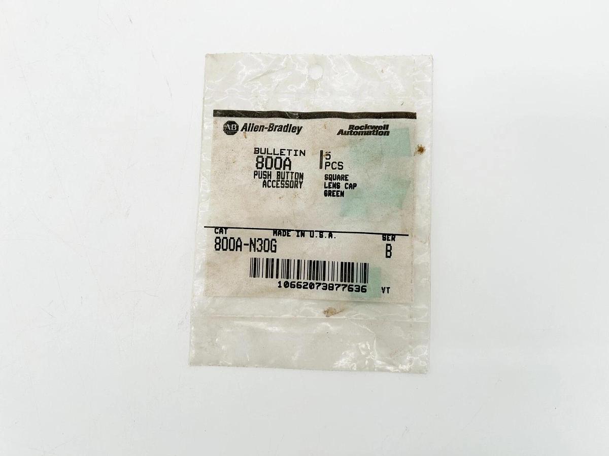 New Lot of 2 Allen Bradley 800A-N30G Pushbutton Cap Replacement Lens Green