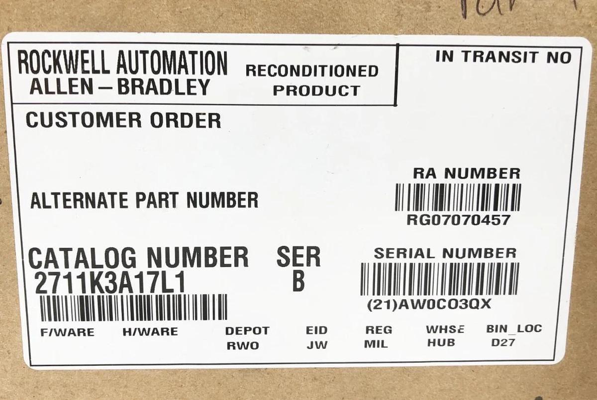 Refurbished Reconditioned Allen Bradley 2711-K3A17L1 Ser. B Operator Interface PanewView 300