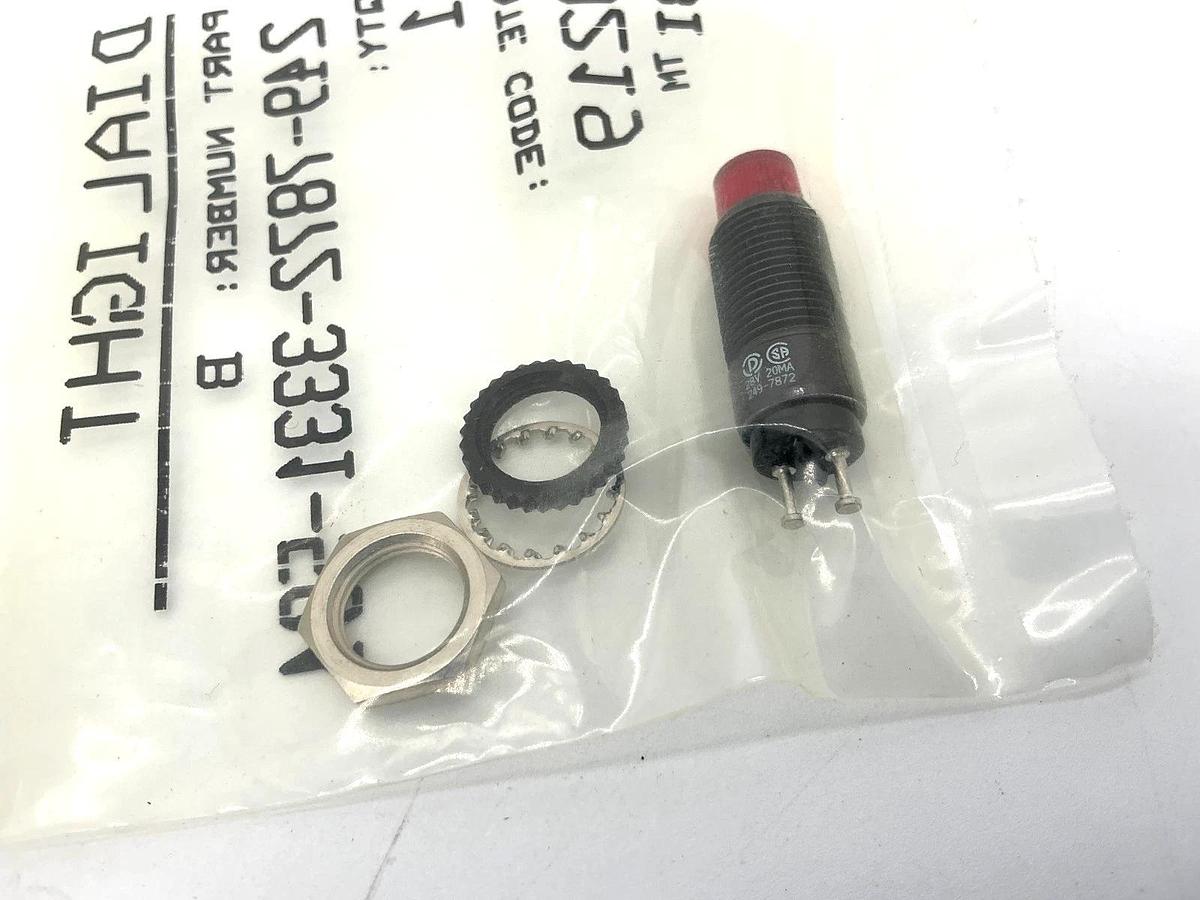 Lot of 5 Dialight 249-7872-3331-504F Panel Mount Indicators Red 2-Pin 28VDC