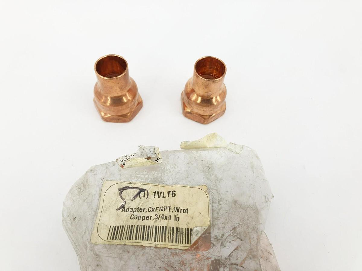 Lot of 2 New Nibco 603R 3/4x1 Reducing Adapters Wrot Copper 1VLT6
