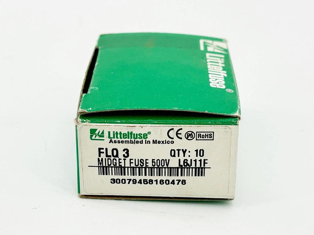 New Box of 10 Littelfuse FLQ-3A Time Delay Fuse 3Amp 500V