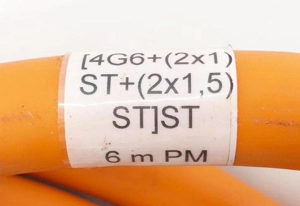 Used TE.CO. [4G6+(2x1) ST+(2x1,5) ST] ST Servo Cable Style 20234 Orange 18FT.