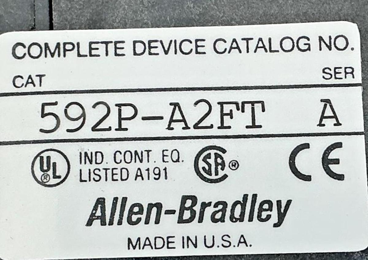 New Allen Bradley 592P-A2FT Ser A Panel Mount Overload Relay Class 20 3.7-12A